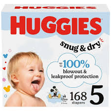 HUGGIES SNUG & DRY DIAPERS SIZE 5 168 COUNT  #ROCK VALUE PRODUCT ORDER BY TUESDAY JUNE 09  ARRIVING JUNE 17 FOR DELIVERY#