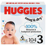 HUGGIES SNUG & DRY DIAPER SIZE 3 104 COUNT #ROCK VALUE PRODUCT ORDER BY TUESDAY JUNE 09  ARRIVING JUNE 17 FOR DELIVERY#