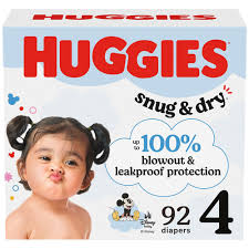 HUGGIES SNUG & DRY DIAPER SIZE 4 92 COUNT #ROCK VALUE PRODUCT ORDER BY TUESDAY JUNE 09  ARRIVING JUNE 17 FOR DELIVERY#