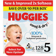 HUGGIES SNUG & DRY DIAPER SIZE 5 128 COUNT #ROCK VALUE PRODUCT ORDER BY TUESDAY JUNE 09  ARRIVING JUNE 17 FOR DELIVERY#