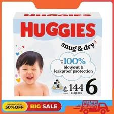 HUGGIES SNUG & DRY DIAPER SIZE 6 144 COUNT #ROCK VALUE PRODUCT ORDER BY TUESDAY JUNE 09  ARRIVING JUNE 17 FOR DELIVERY#