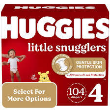 HUGGIES LITTLE MOVERS DIAPERS SIZE 4 104 CT  #ROCK VALUE PRODUCT ORDER BY MONDAY NOV 19 ARRIVING NOV 27 FOR DELIVERY#