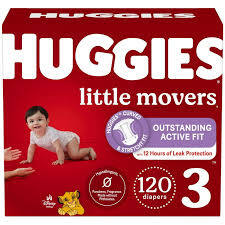 HUGGIES LITTLE MOVERS DIAPERS SIZE 3 120 CT  #ROCK VALUE PRODUCT ORDER BY MONDAY NOV 19 ARRIVING NOV 27 FOR DELIVERY#