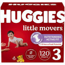 HUGGIES LITTLE MOVERS PERFECT FITTING DIAPERS 174 CT (16-28 LBS) SIZE 3 #ROCK VALUE PRODUCT ORDER BY MONDAY NOV 19 ARRIVING NOV 27 FOR DELIVERY#