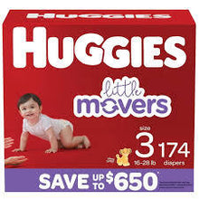 HUGGIES LITTLE MOVERS PERFECT FITTING DIAPERS 174 CT (16-28 LBS) SIZE 3 #ROCK VALUE PRODUCT ORDER BY MONDAY NOV 19 ARRIVING NOV 27 FOR DELIVERY#