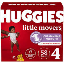 HUGGIES LITTLE MOVERS DIAPERS SIZE 4 58 CT  #ROCK VALUE PRODUCT ORDER BY MONDAY NOV 19 ARRIVING NOV 27 FOR DELIVERY#