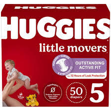 HUGGIES LITTLE MOVERS DIAPERS SIZE 5 50 CT  #ROCK VALUE PRODUCT ORDER BY MONDAY NOV 19 ARRIVING NOV 27 FOR DELIVERY#