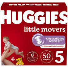 HUGGIES LITTLE MOVERS DIAPERS SIZE 5 50 CT  #ROCK VALUE PRODUCT ORDER BY MONDAY NOV 19 ARRIVING NOV 27 FOR DELIVERY#