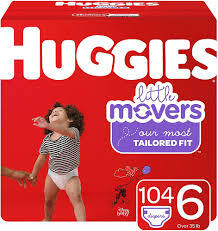 HUGGIES LITTLE MOVERS PERFECT FITTING DIAPERS 108 CT (35+ LBS) SIZE 6 #ROCK VALUE PRODUCT ORDER BY MONDAY NOV 19 ARRIVING NOV 27 FOR DELIVERY#