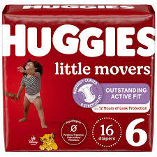 HUGGIES LITTLE MOVERS DIAPERS SIZE 6 16 CT  #ROCK VALUE PRODUCT ORDER BY MONDAY NOV 19 ARRIVING NOV 27 FOR DELIVERY#