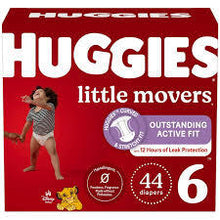 HUGGIES LITTLE MOVERS PERFECT FITTING DIAPERS 108 CT (35+ LBS) SIZE 6 #ROCK VALUE PRODUCT ORDER BY MONDAY NOV 19 ARRIVING NOV 27 FOR DELIVERY#