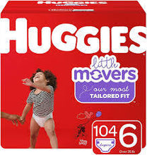 HUGGIES LITTLE MOVERS PERFECT FITTING DIAPERS 108 CT (35+ LBS) SIZE 6 #ROCK VALUE PRODUCT ORDER BY MONDAY NOV 19 ARRIVING NOV 27 FOR DELIVERY#