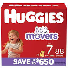 HUGGIES LITTLE MOVERS PERFECT FITTING DIAPERS 88 CT(41+ LBS) SIZE 7  #ROCK VALUE PRODUCT ORDER BY MONDAY NOV 19 ARRIVING NOV 27 FOR DELIVERY#