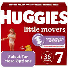 HUGGIES LITTLE MOVERS DIAPERS SIZE 7 36 CT  #ROCK VALUE PRODUCT ORDER BY MONDAY NOV 19 ARRIVING NOV 27 FOR DELIVERY#