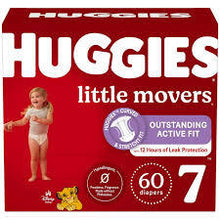 HUGGIES LITTLE MOVERS DIAPERS SIZE 7 60 CT  #ROCK VALUE PRODUCT ORDER BY MONDAY NOV 19 ARRIVING NOV 27 FOR DELIVERY#