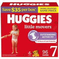 HUGGIES LITTLE MOVERS PERFECT FITTING DIAPERS 96 CT(41+ LBS) SIZE 7  #ROCK VALUE PRODUCT ORDER BY TUESDAY DEC 23  ARRIVING DEC 31 FOR DELIVERY#
