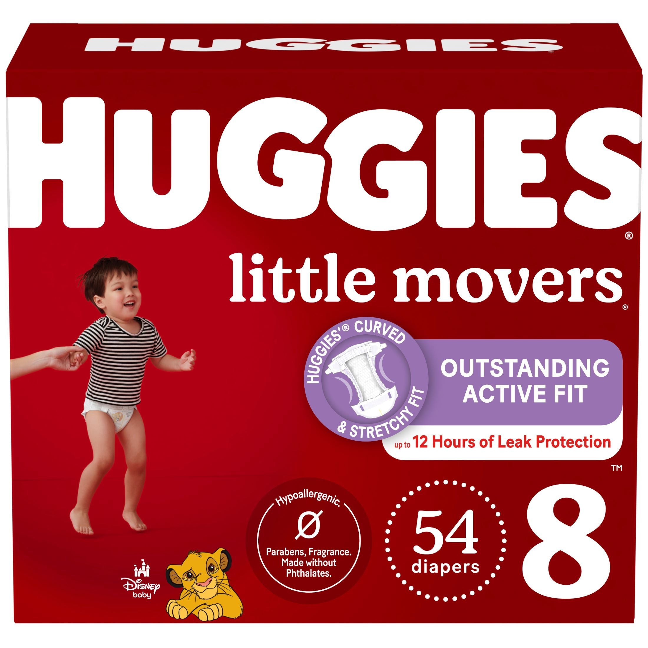 HUGGIES LITTLE MOVERS DIAPERS SIZE 8 54 CT  #ROCK VALUE PRODUCT ORDER BY MONDAY NOV 19 ARRIVING NOV 27 FOR DELIVERY#