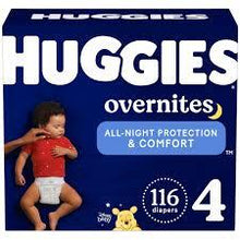 HUGGIES OVERNITES NIGHTIME BABY DIAPERS  SIZE 4 116 CT (22-37 LBS) #ROCK VALUE PRODUCT ORDER BY MONDAY NOV 19 ARRIVING NOV 27 FOR DELIVERY#