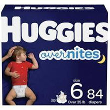 HUGGIES OVERNITES NIGHTIME BABY DIAPERS  SIZE 6 84 CT (35+ LBS) #ROCK VALUE PRODUCT ORDER BY MONDAY NOV 19 ARRIVING NOV 27 FOR DELIVERY#