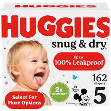 HUGGIES SNUG & DRY DIAPERS SIZE 5 162 COUNT  #ROCK VALUE PRODUCT ORDER BY MONDAY NOV 26 ARRIVING DEC 04 FOR DELIVERY#