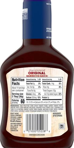 KRAFT ORIGINAL BBQ SAUCE 40 OZ