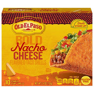 OLD EL PASO STAND & STUFF BOLD NACHO CHEESE FLAVORED TACO SHELLS 10CT