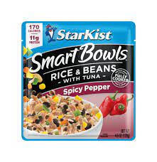 STARKIST SMART BOWLS TUNA RICE AND BEANS SPICY PEPPER 4.5 OZ POUCH