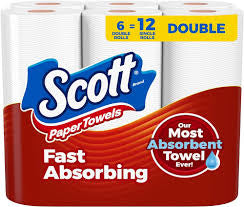 Scott Choose a sheet paper towels 6 double rolls= 12 rolls