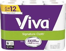 VIVA SIGNATURE CLOTH TOWELS DOUBLES 6 = 12 CT