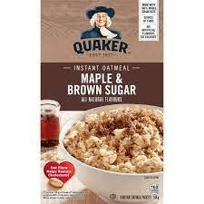 QUAKER INSTANT OATMEAL MAPLE & BROWN SUGAR 12.1 OZ 8 CT