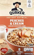 QUAKER INSTANT OATMEAL PEACHES & CREAM 8.4 OZ 8 CT