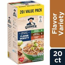 QUAKER INSTANT OATMEAL VARIETY VALUE PACK 20 CT