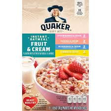 QUAKER INSTANT OATMEAL FRUIT & CREAM 8.4 OZ 8 CT