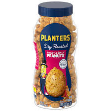 PLANTERS SWEET & SPICY DRY ROASTED PEANUTS 16 OZ