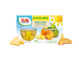 DOLE CHERRY MIXED FRUIT CUP 100% FRUIT JUICE 4 OZ 4 CT