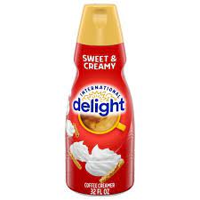 INTERNATIONAL DELIGHT COFFEE CREAMER SWEET & CREAMY 32 OZ #ROCK VALUE-ORDER BY THURSDAY EVENING AUG 19 ARRIVING AUG 27  FOR DELIVERY#