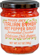 TRADER JOES ITALIAN BOMBA HOT PEPPER SAUCE 6.7 OZ #ROCK VALUE-ORDER BY  TUESDAY EVENING OCT 28  ARRIVING NOV 05   FOR DELIVERY#
