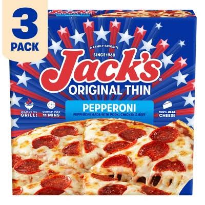 JACK'S ORIGINAL THIN CRUST PEPPERONI PIZZA 43.1 OZ 3 CT