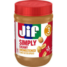 JIF SIMPLY CREAMY UNSWEETENED PEANUT BUTTER SPREAD 15 oz