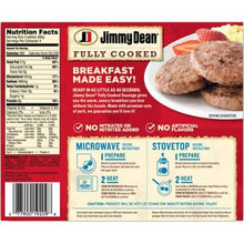 JIMMY DEAN FULLY COOKED ORIGINAL PORK SAUSAGE PATTIES 9.6 OZ