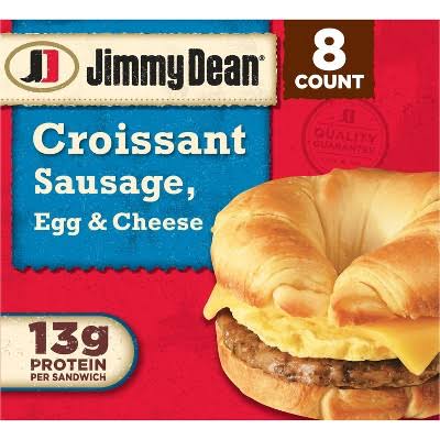 JIMMY DEAN SAUSAGE, EGG, AND CHEESE CROISSANT 36 OZ 8 CT