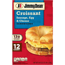 JIMMY DEAN SAUSAGE EGG AND CHEESE CROISSANT SANDWICHES 54 OZ 12 CT