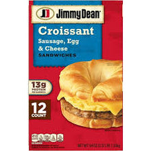 JIMMY DEAN SAUSAGE EGG AND CHEESE CROISSANT SANDWICHES 54 OZ 12 CT