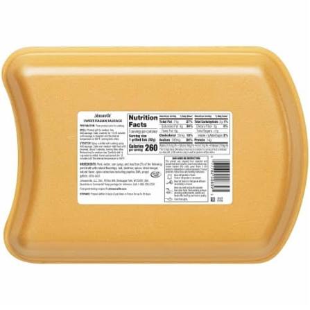 JOHNSONVILLE SWEET ITALIAN PORK SAUSAGE LINKS 19 OZ