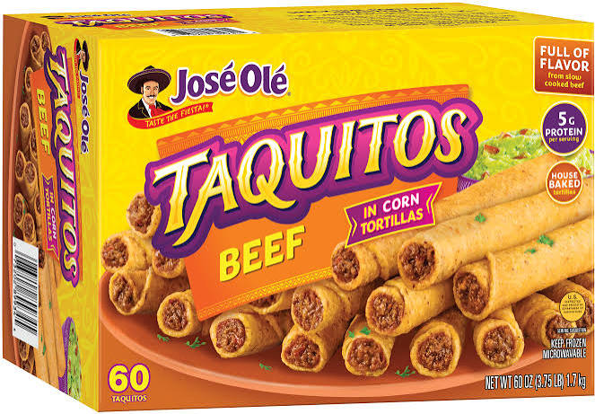 JOSE OLE BEEF TAQUITOS 60 CT 3.75 LBS