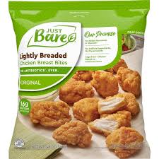 JUST BARE LIGHTLY BREADED CHICKEN BREAST ORIGINAL BITES 3 LBS