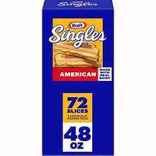 KRAFT SINGLE AMERICAN CHEESE SLICES 72CT 3 LB