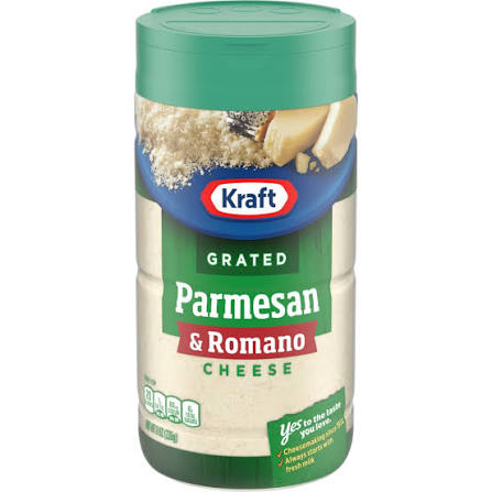 KRAFT PARMESAN AND ROMANO GRATED CHEESE 8 OZ
