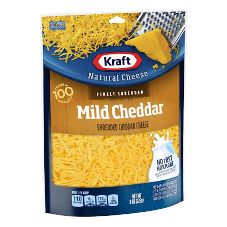 KRAFT SHREDDED MILD CHEDDAR CHEESE  8 OZ