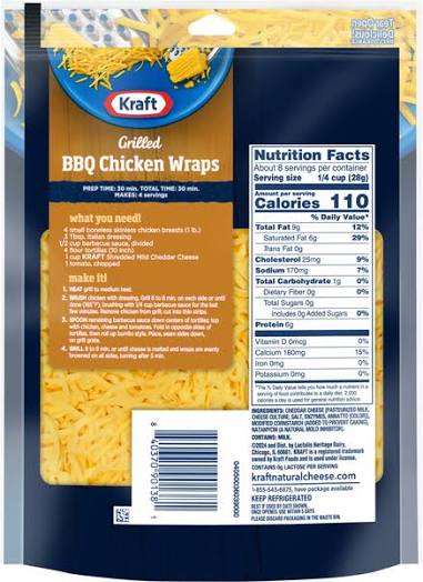 KRAFT SHREDDED MILD CHEDDAR CHEESE  8 OZ
